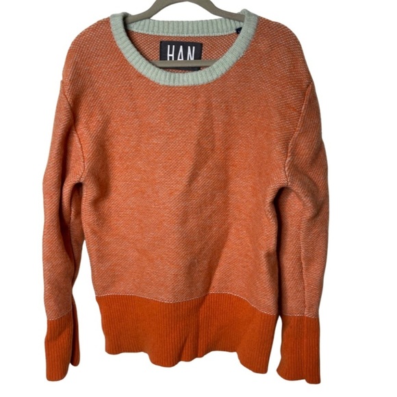 Han Kjøbenhavn of Denmark 100% lamb wool orange crewneck sweater pullover - Picture 1 of 8